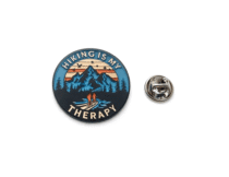 'HIKING IS MY THERAPY' Travel Pin