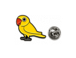 Yellow Parrot Enamel Pin – yellow enamel, black plated, 25mm