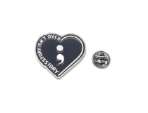 'Your Story Isn't Over' Semicolon Heart Pin