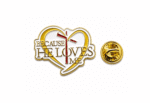 FCSN-075 Because He Loves Me Heart-Shaped Christian Pin