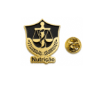 Gold and Black Nursing Lapel Pin (Enfermagem) – black enamel, gold plated, 34x28mm